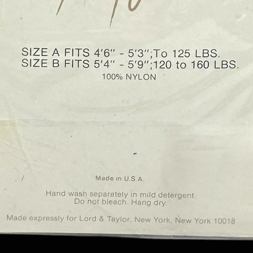 Vintage Lord & Taylor Sheerest‎ Mist Pantyhose Navy Blue Style 1710 Size A USA